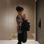 Damen Elegante Strickjacke mit funkelndem Perlenbesatz R&B