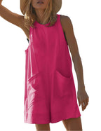 Damen Lässiger Jumpsuit mit praktischen Taschen und weit geschnittenem Design R&B