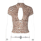 Damen figurbetontes Oberteil mit hochgeschlossenem Design und Cut-Out Akzent R&B