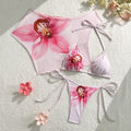 Damen Bikini-Set mit floralem Design und transparentem Cover-Up R&B