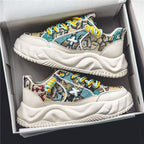 Damen Modische Sneakers mit dämpfender Laufsohle und auffälligem Design