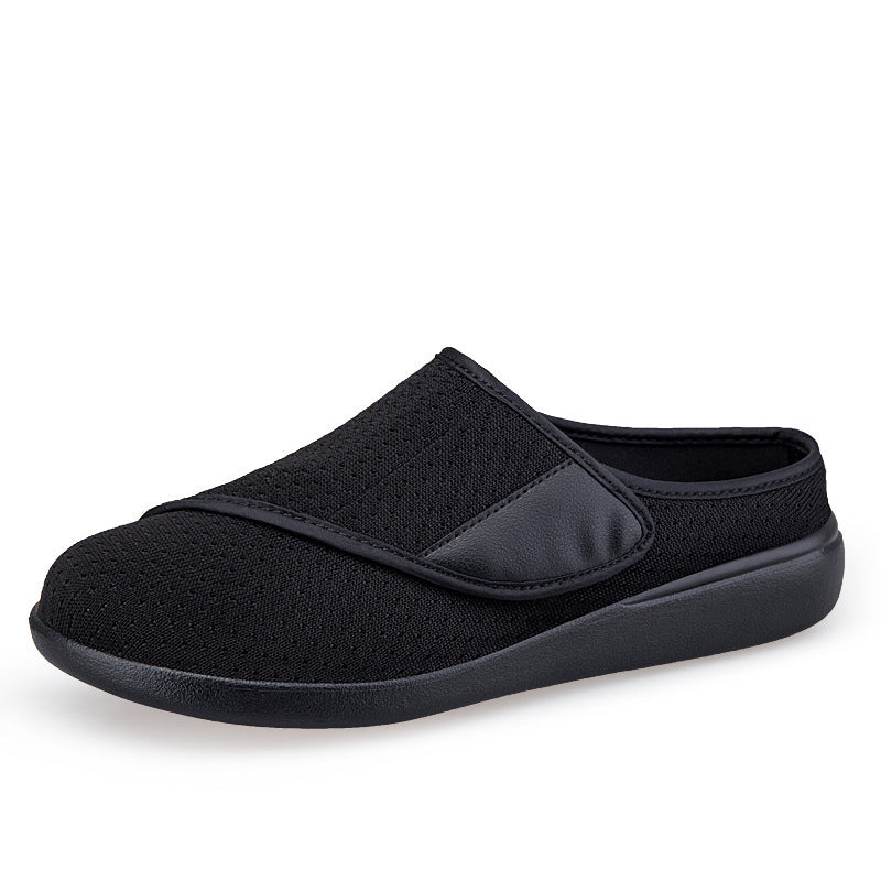 Herren nan orthopädischer Pantoffel mit verstellbarem Klettverschluss, atmungsaktivem Mesh und stoßdämpfender Schaumstoffsohle R&B