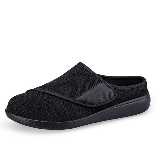 Herren nan orthopädischer Pantoffel mit verstellbarem Klettverschluss, atmungsaktivem Mesh und stoßdämpfender Schaumstoffsohle R&B