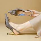 Damen Slingback Pumps mit funkelndem Schmuckdetail