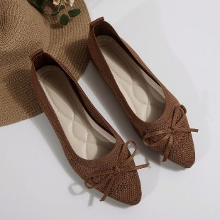 Damen Stilvolle und komfortable Ballerinas mit großem Schleifendetail R&B
