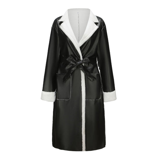 Damen hochwertiger Oversized-Mantel mit weichem Teddyfutter R&B