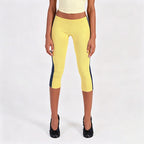 Damen Sportliche 3/4-Leggings mit seitlichen Kontraststreifen R&B