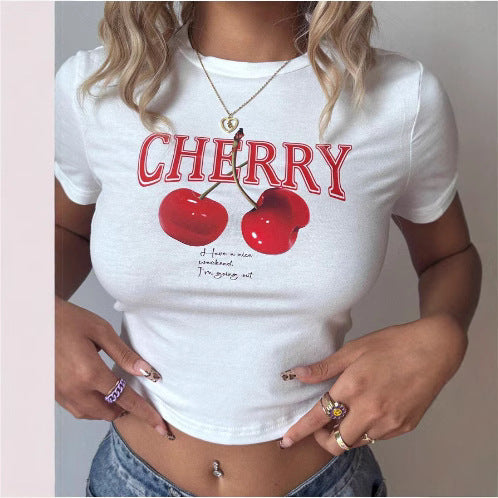 Damen Crop-T-Shirt mit künstlerischem Blutdruck-Design R&B