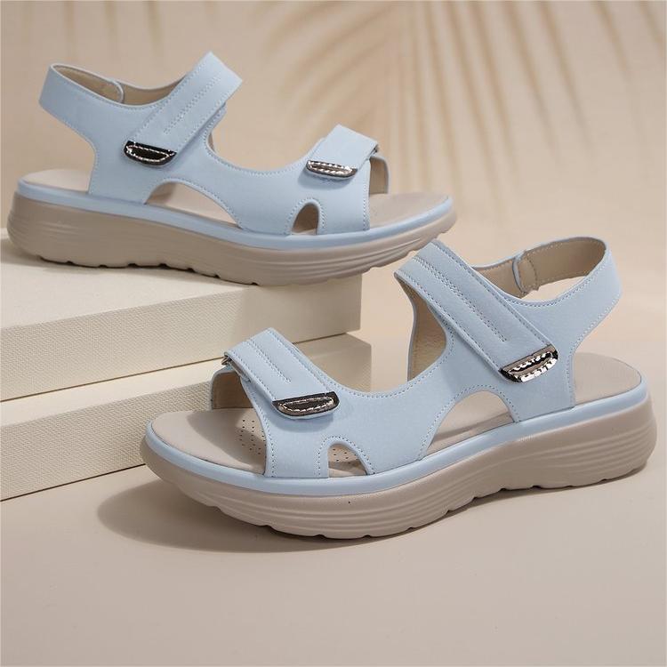 Damen modische Sandalen mit verstellbaren Klettverschlüssen und gepolstertem Fußbett R&B