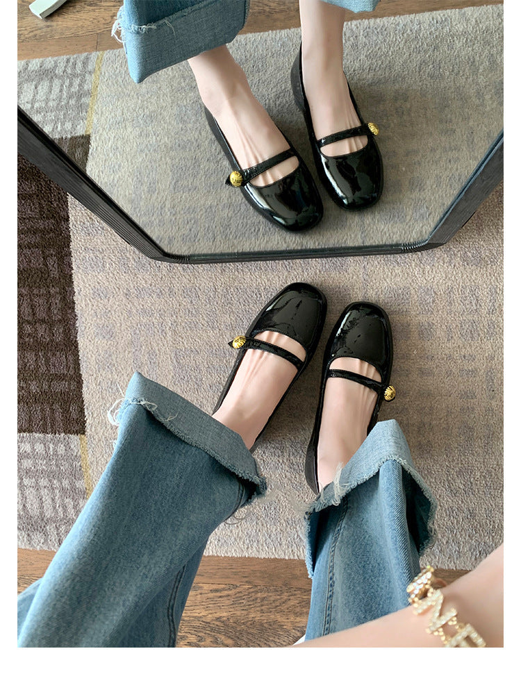 Damen elegante Mary Jane Ballerinas mit modischer Schnalle R&B