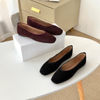 Damen Mokassin-Ballerinas aus weichem Veloursleder