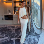 Damen Elegantes und luftiges Maxikleid mit asymmetrischem Design R&B