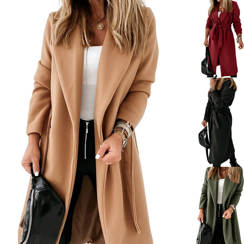 Damen Stylish und bequemer Mantel mit tailliertem Schnitt