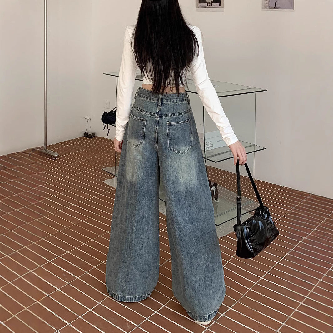 Damen Hochtaillierte Weitjeans im trendigen Streetstyle R&B