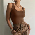 Damen Figurbetontes Tanktop mit breitem Trägerdesign R&B