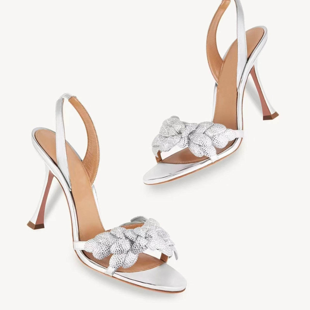 Femme Strappy High-Heeled Sandalen mit dekorativen Knotendetails R&B