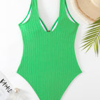 Damen One-Piece Badeanzug mit elegantem Holzring-Design R&B