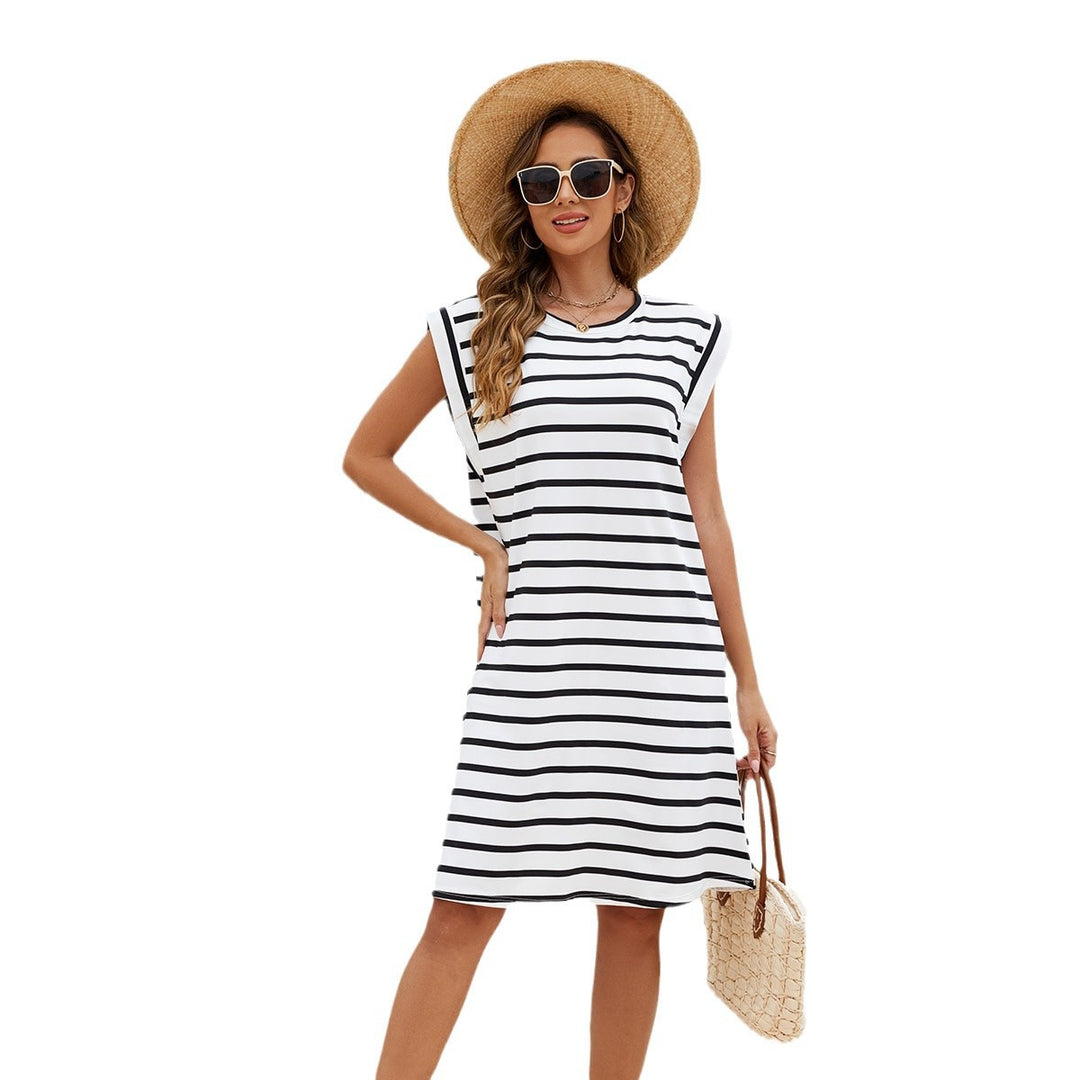 Damen Freizeitkleid mit elegantem Streifenmuster R&B