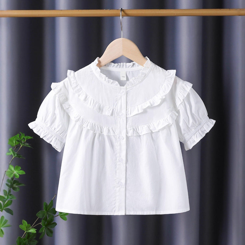 Mädchen Rüschenbluse mit eleganter Knopfleiste R&B