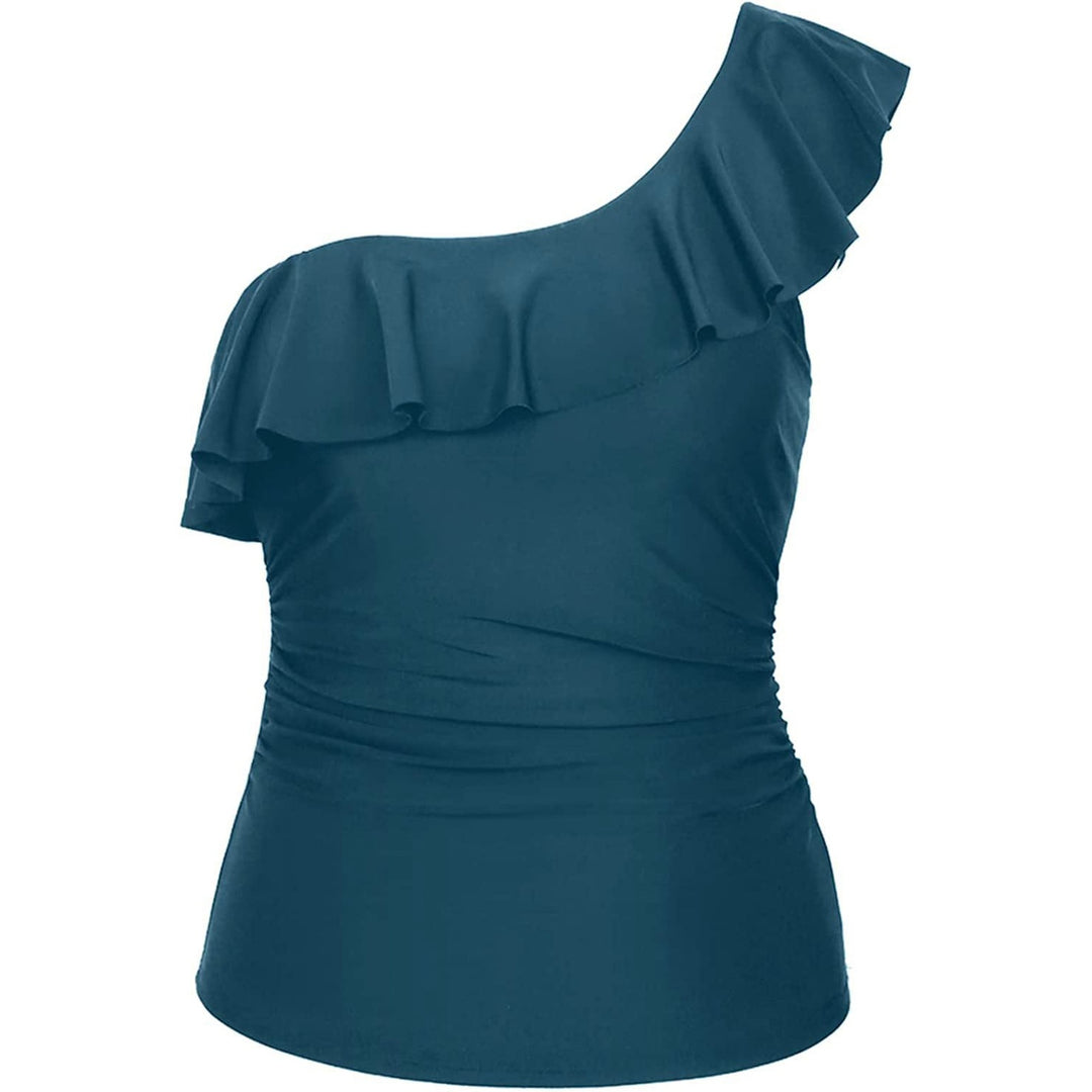 Damen Einseitiges Badeoberteil mit voluminösem Rüschendesign R&B