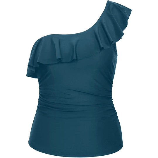 Damen Einseitiges Badeoberteil mit voluminösem Rüschendesign R&B