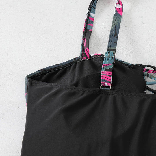 Damen Einteiler Badeanzug mit floralem Design und modernem Rückensystem R&B