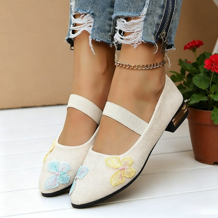 Damen elegante Ballerinas mit floralem Applikationsdesign R&B