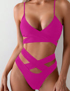 Damen Bikiniset mit stilvollem Wickeldesign und verstellbaren Trägern R&B