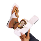 Damen Sandalen im R&Brnen Design mit dekorativem Metallverschluss R&B