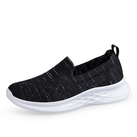 Damen Komfortable Slip-On Laufschuhe mit atmungsaktiver Strickoberfläche R&B