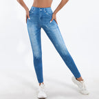 Damen Leggings mit verspielten Cut-Out-Details und dekorativen Bändern