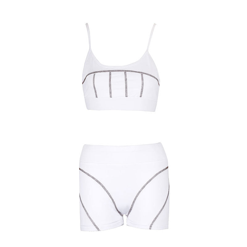 Damen Sportliches Set mit Crop-Top und Shorts R&B