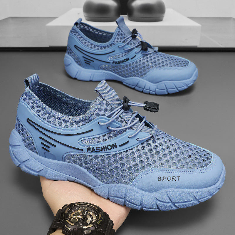 Damen Atmungsaktive Freizeitschuhe mit elastischem Schnellschnürsystem und stoßdämpfender Sohle