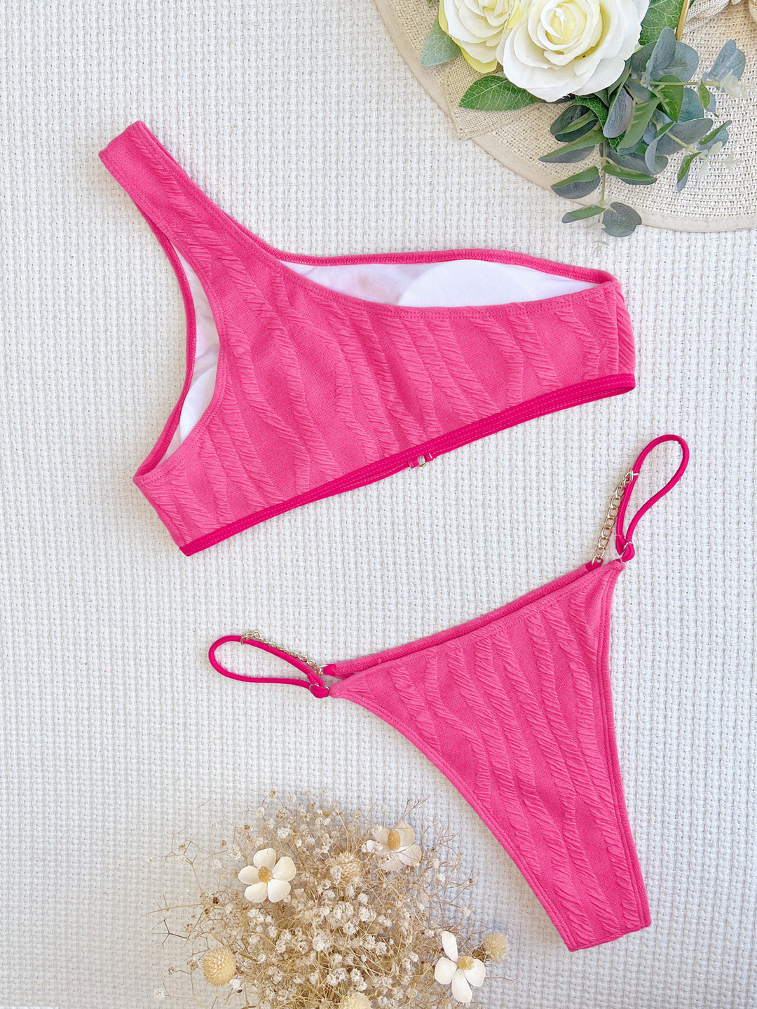 Damen Asymmetrischer Bikini mit trendigen Schnallen R&B
