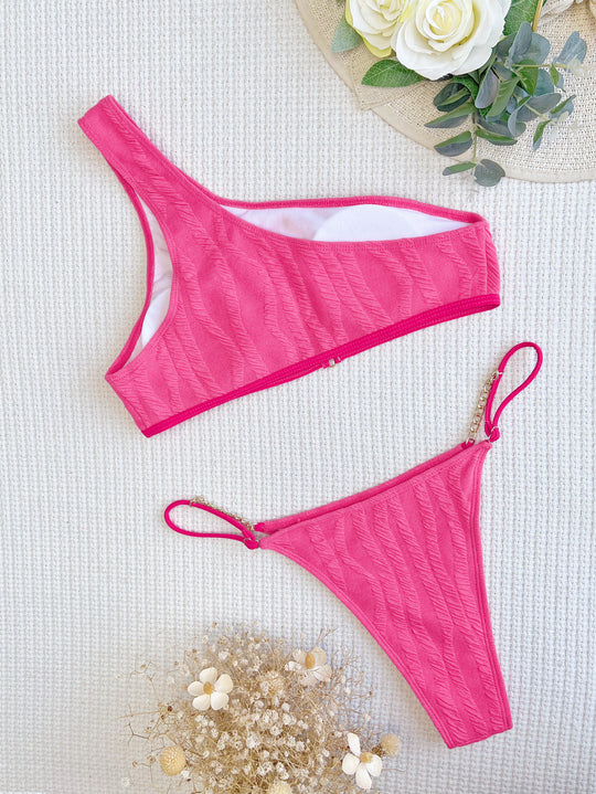 Damen Asymmetrischer Bikini mit trendigen Schnallen R&B