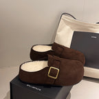 Damen Komfortable Clogs aus weichem Mikrofaser mit Plüschfutter EB
