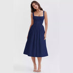 Damen Maxikleid mit elegantem Schnitt und voluminösem Rock R&B