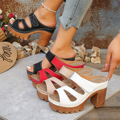 Damen komfortable Plateau-Sandalen mit durchbrochenem Design R&B