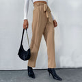 Damen elegante Hochbundhose mit Bindegürtel