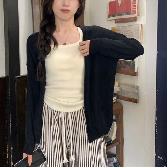 Damen lässiger Strickcardigan mit weitem Schnitt und feinen Details R&B