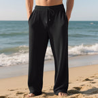Herren lässige Freizeithose mit atmungsaktiver Rippstruktur und elastischem Bund R&B