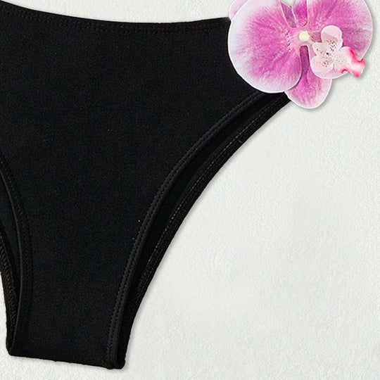 Damen Bandeau-Bikini mit eleganten Orchideen-Akzenten R&B