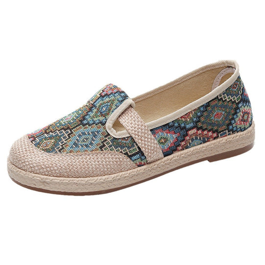 Damen Bequeme Stoffslipper mit ethnischem Muster R&B