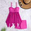 Damen Tankini mit elegantem Drapé und hoch geschnittenen Höschen R&B