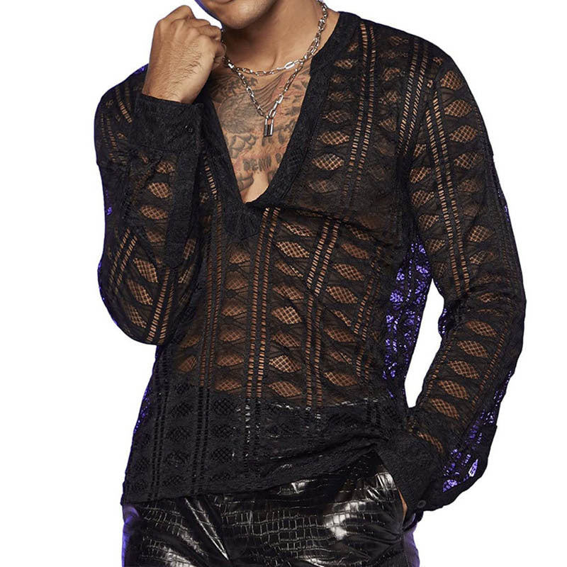 Damen Transparente Langarmbluse aus leichtem Material R&B