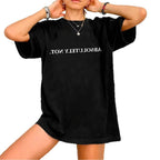 Damen Oversized T-Shirt mit kreativem Statementdruck R&B