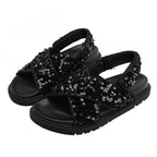 Damen Glitzernde Sandalen mit hochwertigem Riemendesign R&B