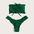 Damen Bandeau-Bikini mit Rüschen und verstellbaren Trägern R&B