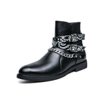 Damen Stiefeletten mit modischen Riemen und Kettenakzenten
