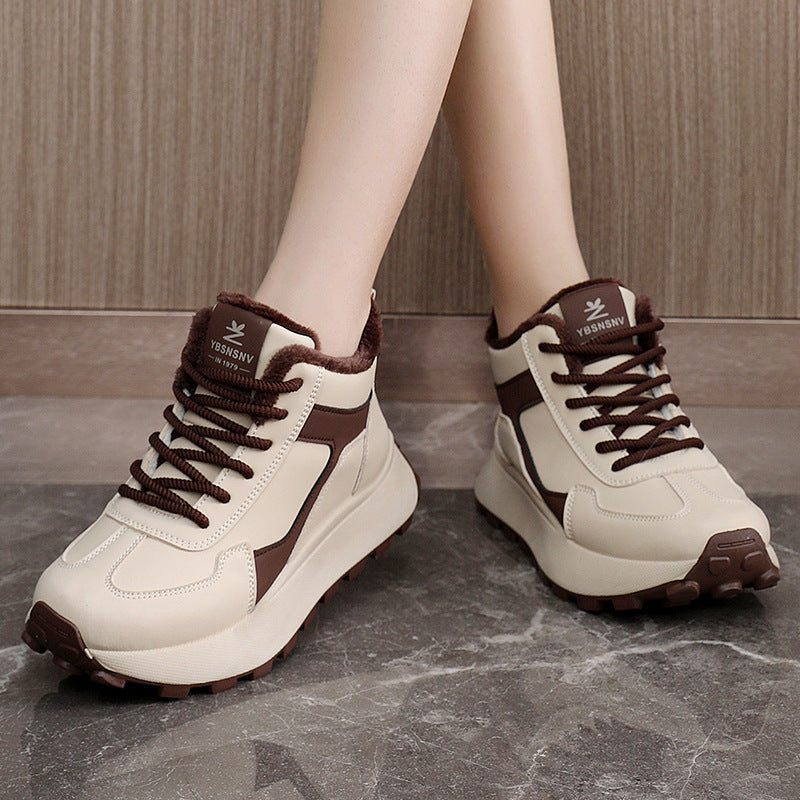 Damen High-Top Sneakers mit kuscheligem Innenfutter und robustem Profil R&B